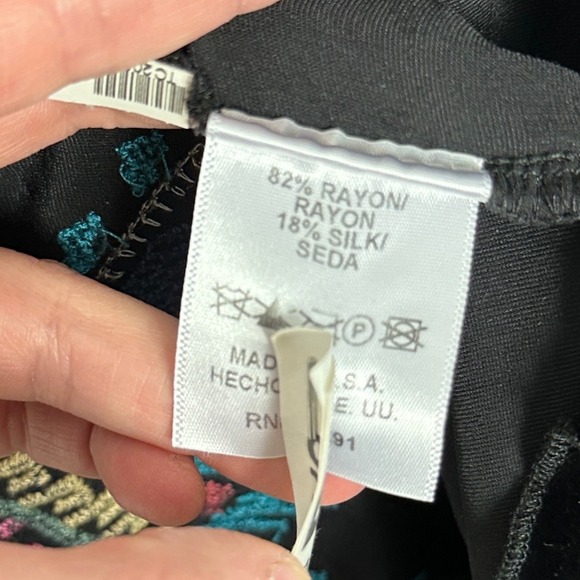 Johnny Was Silk Velvet Burnout Duster Kimono Sweater Jacket Boho Embroidery Sz S - Picture 15 of 16